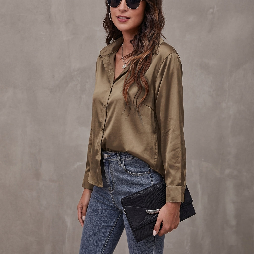 Aveline | Women's Relaxed Button-Front Long-Sleeve Shirt — product image 1