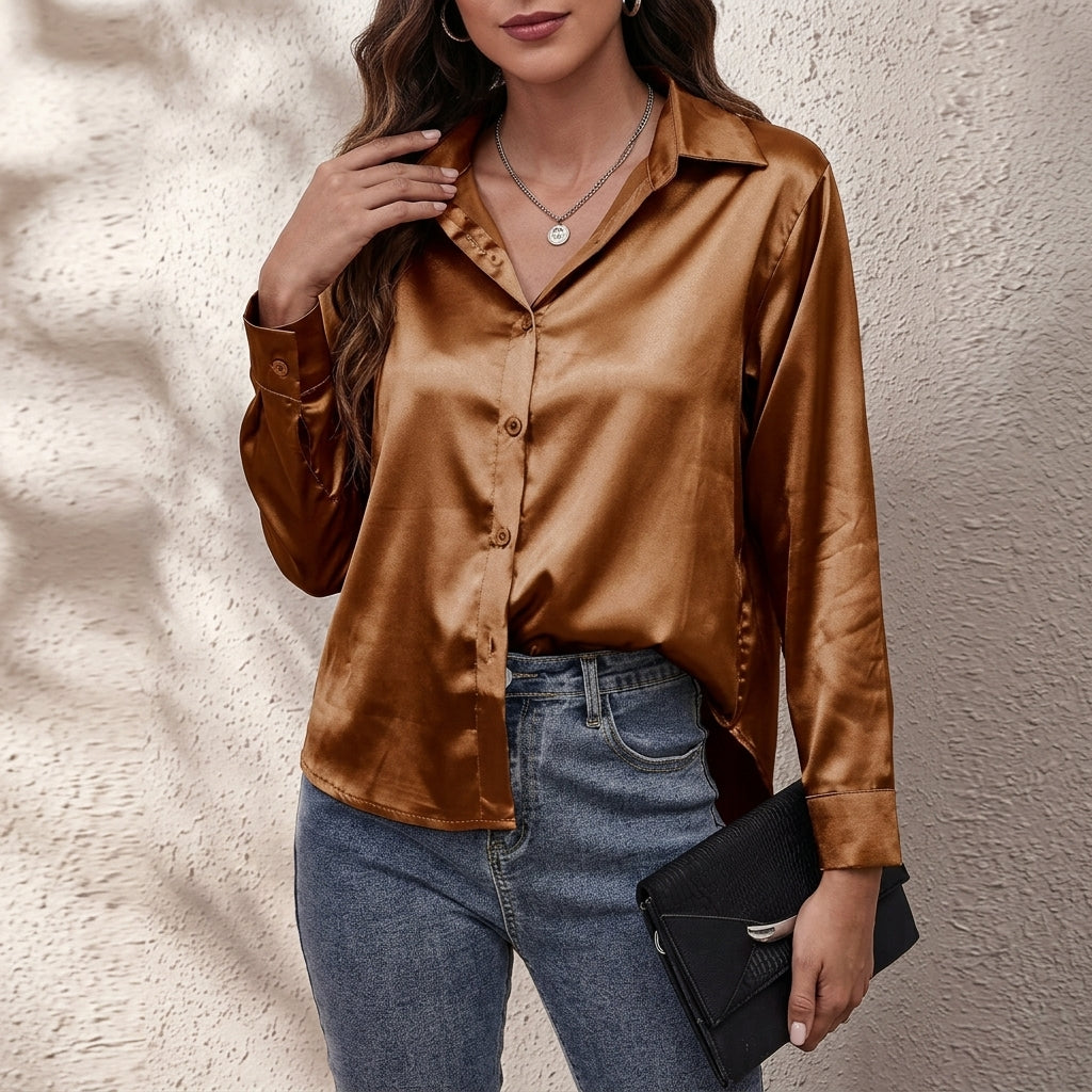 Aveline | Women's Relaxed Button-Front Long-Sleeve Shirt — product image 3