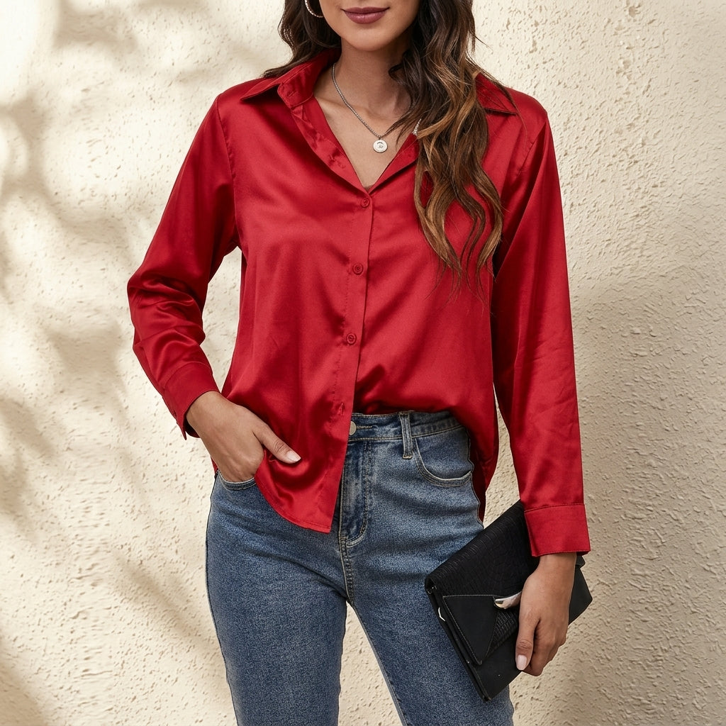 Aveline | Women's Relaxed Button-Front Long-Sleeve Shirt — product image 8