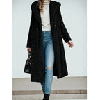 Adelina hooded longline coat - Black styled