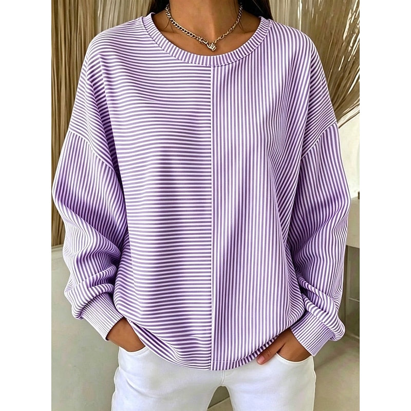 Rosalie Women's Relaxed Striped Sweatshirt original view