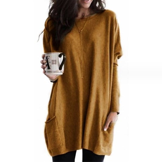 Women's Relaxed Longline Pocket Tunic Top