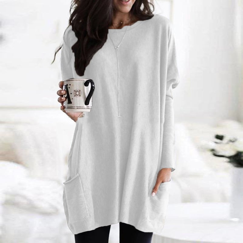Women's Relaxed Longline Pocket Tunic Top