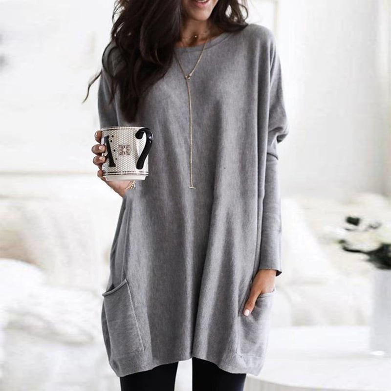 Women's Relaxed Longline Pocket Tunic Top