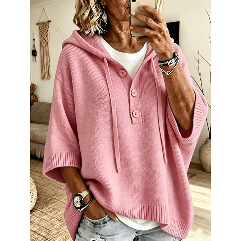 Mirabel hooded knit sweater - Pink