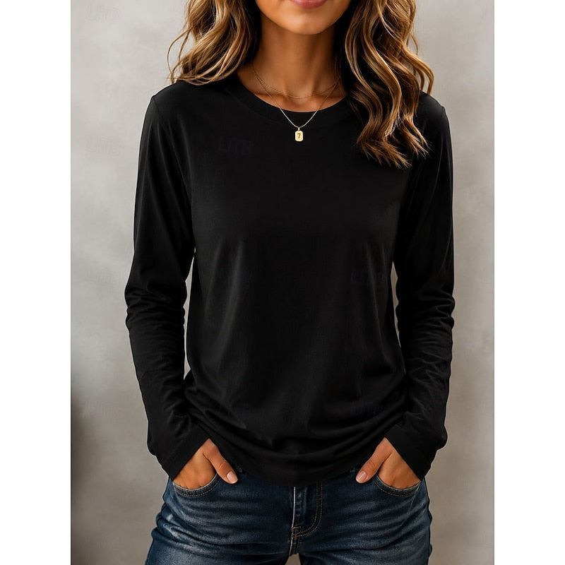 Nora | Women's Classic Long-Sleeve Crew-Neck Top product view