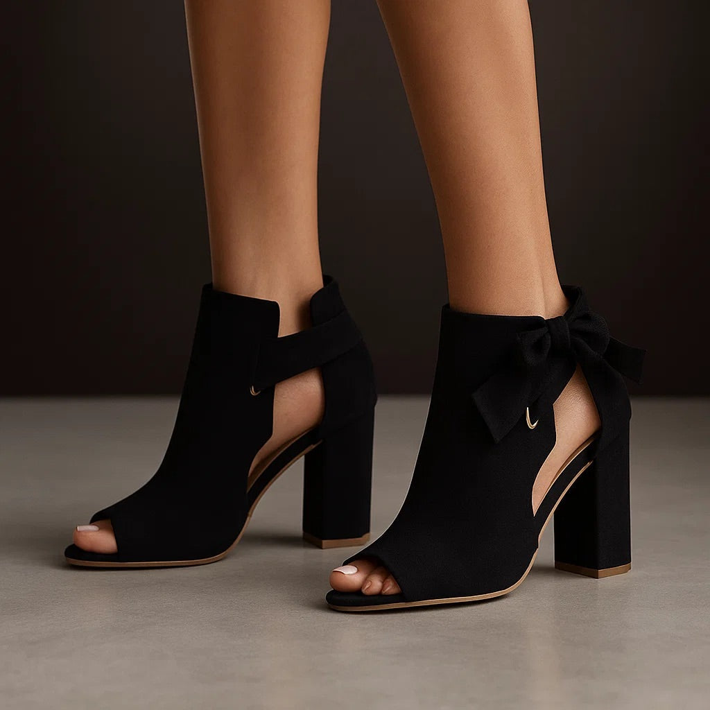 Isadora | Women's Elegant Open-Toe Ribbon Heels product view