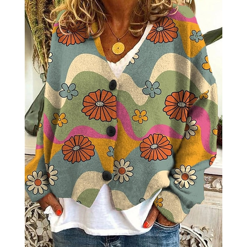 Dahlia | Women's Floral Open-Front Cardigan product view