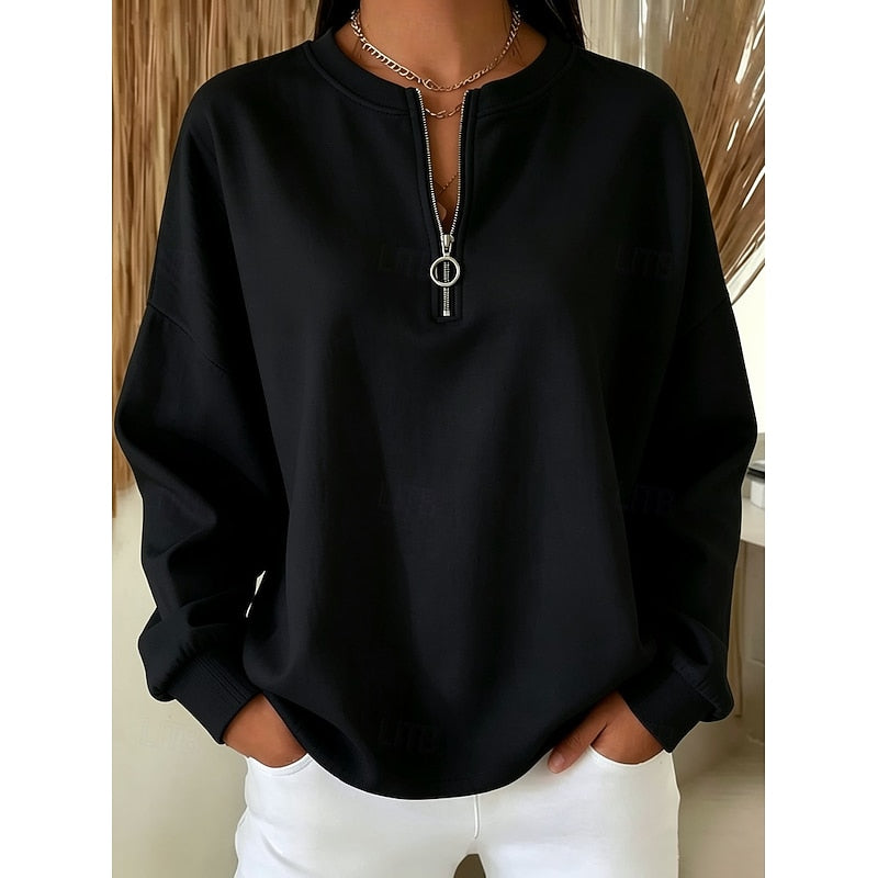 Margot Women's High-Neck Quarter-Zip Sweatshirt product view