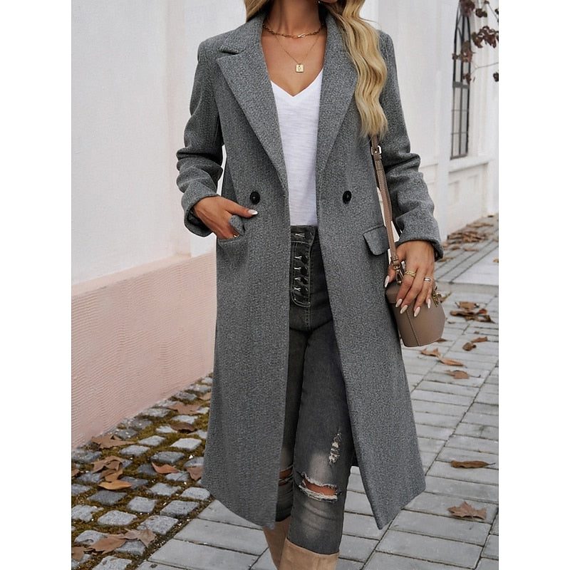 Longline single-button blazer coat, source view 2