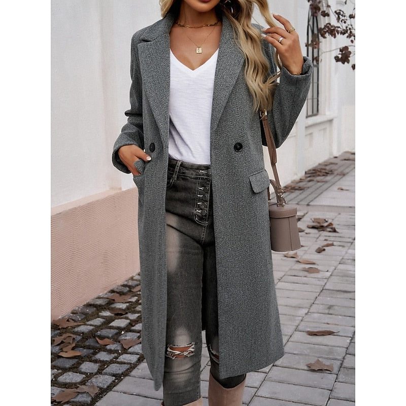 Longline single-button blazer coat, source view 3