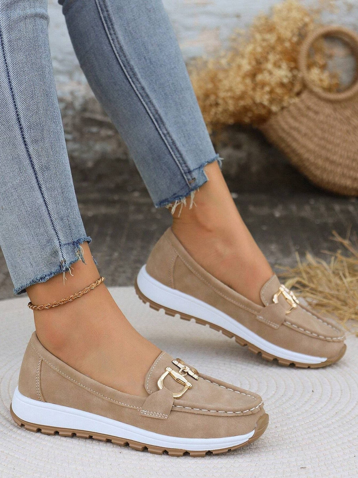 Women’s Chunky Slip-On Loafers with Metal Hardware, source view 6