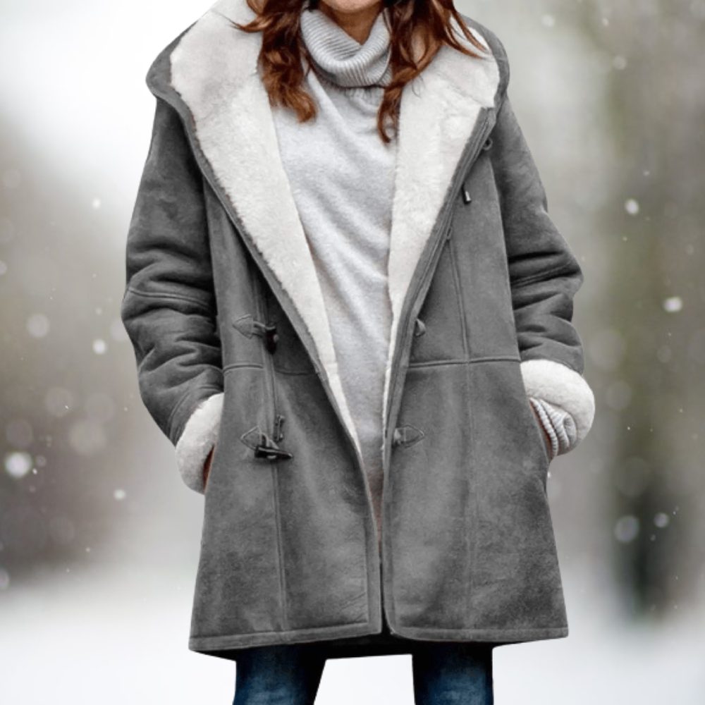 Savannah | Women's Long Plush-Lined Hooded Coat with Shawl Collar Savannah | Women's Long Plush-Lined Hooded Coat with Shawl Collar