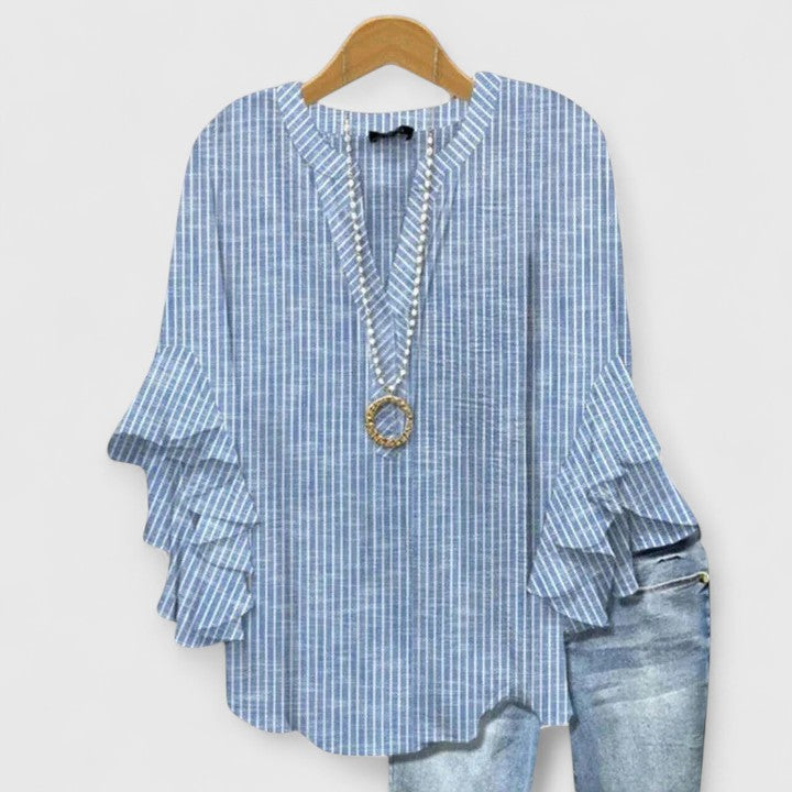 Eliza floral ruffle-sleeve blouse image 3