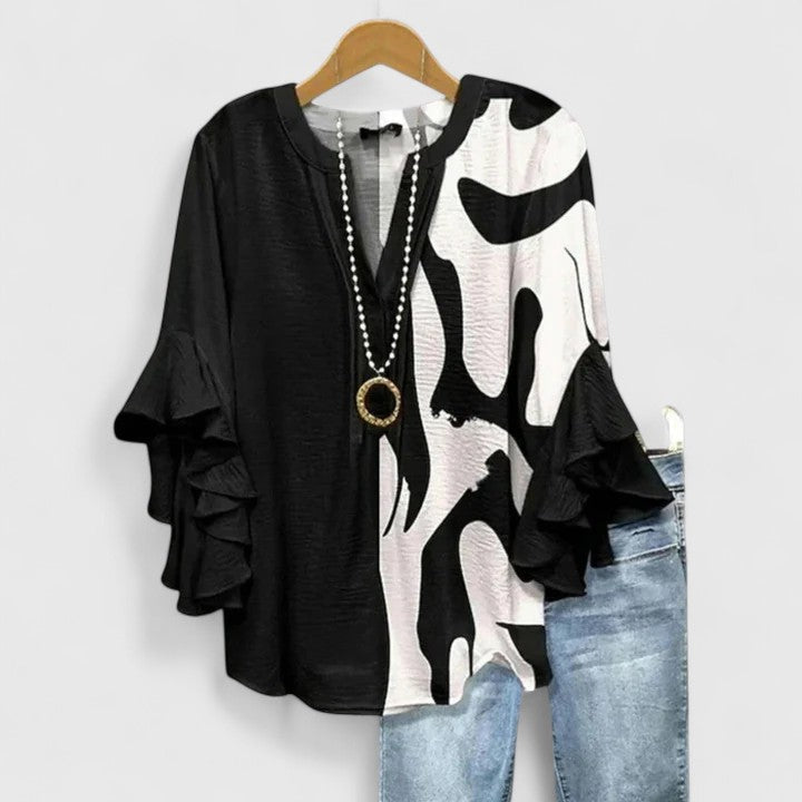 Eliza floral ruffle-sleeve blouse image 5