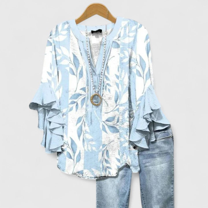 Eliza floral ruffle-sleeve blouse image 7