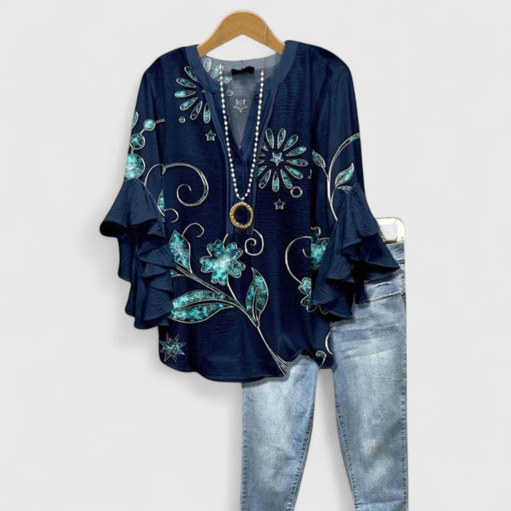 Eliza floral ruffle-sleeve blouse image 9