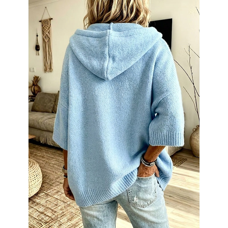 Rosamund | Women's Hooded Open-Front Knit Cardigan