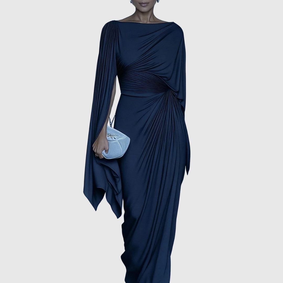 Women’s one-shoulder pleated maxi dress