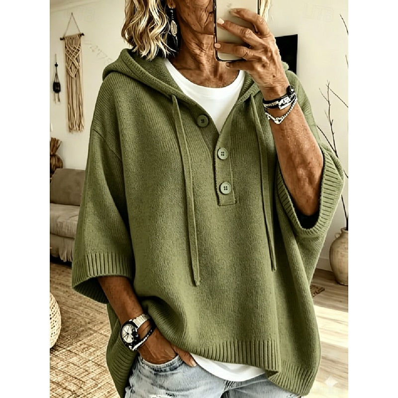 Mirabel hooded knit sweater - Military Green